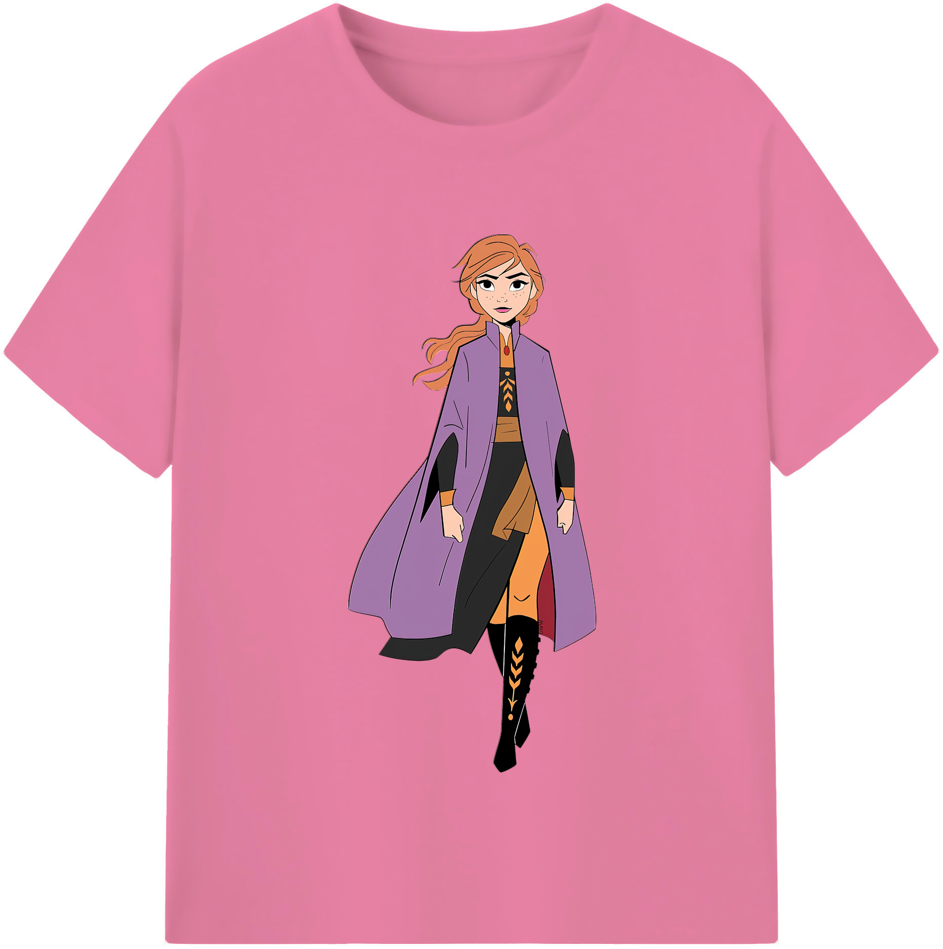 （画像用） アナと雪の女王 アンナ エルサ Frozen Anna Elsa 綿100％半袖Tシャツ（フロントプリント）
